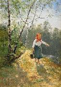 Severin Nilsson Liten hallandsflicka oil painting picture wholesale